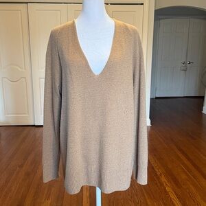 Vince Marled Wool & Cashmere Blend V Neck L